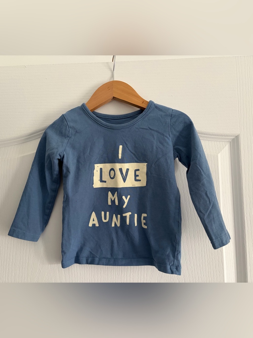 George Blue Long-Sleeve 'I Love My Auntie' Tee